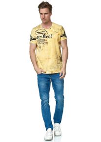 Rusty Neal Herren T-Shirt, gelb, casual, Gr. XXXL, bedruckt, 100% Baumwolle, Shirts, mit coolem Logo-Print