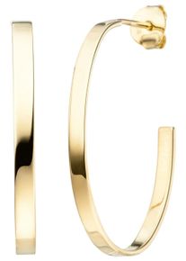 Jobo Damen Paar Creolen, Silber 925 (Sterlingsilber), gold, Silber 925 (Sterlingsilber), Ohrringe, oval 925 Silber vergoldet