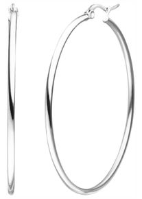 Jobo Damen Paar Creolen, Edelstahl, silber, Edelstahl, Ohrringe, Edelstahl 50 mm