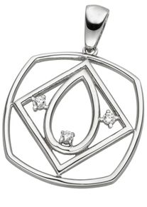Jobo Damen Ketten-Anhänger "Anhänger mit 3 Zirkonia", Silber 925 (Sterlingsilber), silber, Silber 925 (Sterlingsilber), Schmuckanhänger, 925 Silber