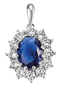 Firetti Damen Ketten-Anhänger "Schmuck Geschenk Silber 925 Halsschmuck Anhänger Lady D Royal", Silber 925 (Sterlingsilber), 2,1 g, blau, Silber 925