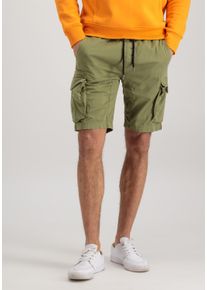 Herren Sweatshorts "Alpha Industries Men - Shorts Cotton Twill Jogger Short", grün, Gr. M, Alpha Industries, Obermaterial: 98% Baumwolle, 2% Elastan,