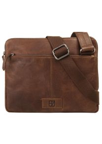 Bodenschatz Damen Umhängetasche, braun, Leder, Strukturmuster, Taschen, echt Leder