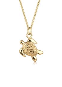 Elli Damen Kette mit Anhänger "Süßer Anhänger Schildkröte 925 Silber", 45, ohne Stein, Silber 925 (Sterlingsilber), L: 45cm, gold, Silber 925