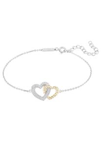UNIKE JEWELLERY Damen Armkette "CLASSY BOLD HEART HERZEN, UK.PU.1205.0014", Silber 925 (Sterlingsilber), gold, Silber 925 (Sterlingsilber),