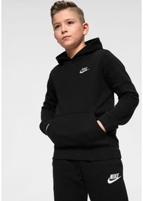 Nike Sportswear Kinder Kapuzensweatshirt "Club Big Kids' Pullover Hoodie", schwarz, sportlich, Gr. XS, Obermaterial: 80% Baumwolle, 20% Polyester,