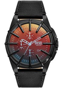 Diesel Herren Chronograph "FRAMED", schwarz, Armbanduhren, Quarzuhr, Armbanduhr, Herrenuhr, Stoppfunktion, Lederarmband