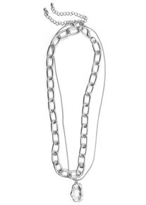 Firetti Damen Ketten-Set "Kollier-Set, mehrreihig, einzeln tragbar", Metall, L: 47cm-48,5cm, grau, Metall, Halsketten