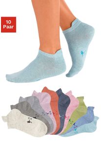 Kangaroos Damen Sneakersocken, Gr. 35, bunt, Polyamid, Baumwolle, Elasthan, meliert, uni, Socken, mit verlängertem Bündchen hinten