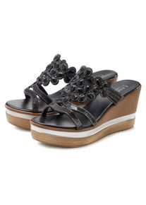 Lascana Damen Pantolette, Gr. 39, schwarz, Obermaterial: 100% Lederimitat. Futter: 100% Lederimitat. Decksohle: 100% Lederimitat. Laufsohle: 100%