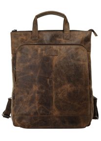 BAGAN Cityrucksack, braun, Rindsleder, Leder, casual, Rucksäcke, echt Leder