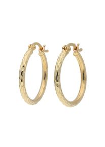 Vivance Damen Paar Creolen "diamantiert", Gelbgold 375, gelb, Gelbgold 375, Ohrringe