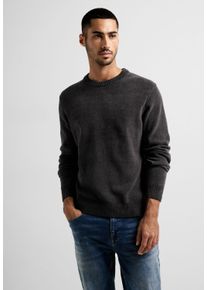 Street One MEN Herren Strickpullover, schwarz, casual, Gr. XXXL, unifarben, Web, 100% Baumwolle, Pullover, mit Rundhalsausschnitt