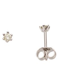 Firetti Damen Paar Ohrstecker "Schmuck Geschenk Gold 750 Ohrschmuck Solitär", 0,15 ct P2 = erkennbare Einschlüsse, Weißgold 585-Diamanten, weiß,