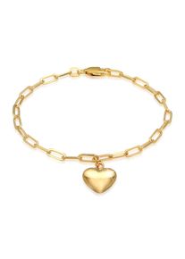 Elli Damen Armband "Herz Liebe Trend Romantik 925 Silber", 18cm, ohne Stein, Silber 925 (Sterlingsilber), gold, Silber 925 (Sterlingsilber), Armbänder