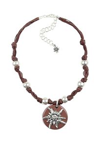 Allgäu Rebell ALLGÄU REBELL Damen Kette mit Anhänger "Maria", braun, Basic, PTFE-Kunststoff, Halsketten, rustikaler Charme