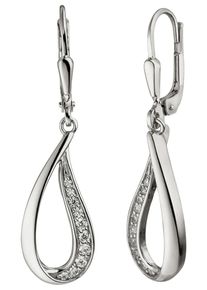 Jobo Damen Paar Ohrhänger "Tropfen", Silber 925 (Sterlingsilber), silber, Silber 925 (Sterlingsilber), Ohrringe, 925 Silber mit 20 Zirkonia