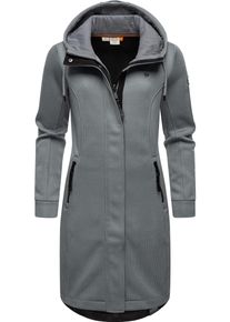Ragwear Damen Kurzmantel "Letti Long Bonded", grau, sportlich, Gr. M, Rippware, Material: 100% Polyester, Mäntel, Übergangsmantel aus Rippstrick mit