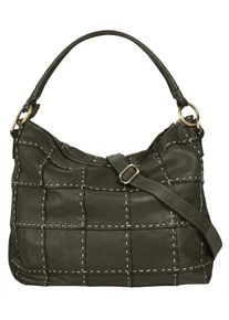 Samantha Look Damen Shopper, grün, Leder, unifarben, leicht glänzend, Taschen, echt Leder, Made in Italy