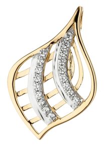 Jobo Damen Ketten-Anhänger "Anhänger mit 18 Zirkonia", Gelbgold 375, gelb, Gelbgold 375, Schmuckanhänger, 375 Gold bicolor