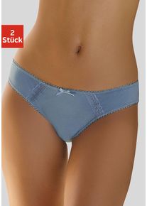 Nuance Damen Bikinislip, Gr. 32, blau, Obermaterial: 80% Baumwolle, 12% Elasthan, 8% Polyamid, Unterhosen, aus weicher Baumwolle
