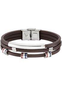 Bruno Banani Damen Lederarmband "Schmuck Geschenk Armband, B4110B/20/00/21", Edelstahl-Leder, weiß, Edelstahl, Leder, Armbänder