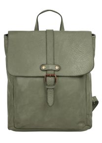 Samantha Look Cityrucksack, grün, Rindsleder, Leder, casual, Rucksäcke, Echt Leder, Made in Italy