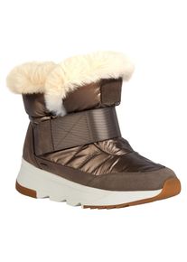 Geox Damen Winterboots "D FALENA B ABX", Gr. 38, braun, Nylon, Veloursleder, metallic, casual, Schuhe, Schnee, Winter, Keilabsatz, Schlupfschuh mit