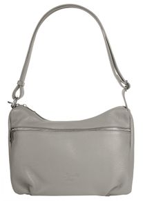 Samantha Look Damen Shopper, grau, Leder, unifarben, leicht glänzend, Taschen, echt Leder, Made in Italy