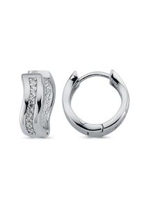 Adelia´s ADELIA ́S Damen Paar Creolen "Ohrringe 925 Sterling Silber Ohrringe - Creolen mit Zirkonia", Damen, silber, Ohrringe, 925 Silber poliert