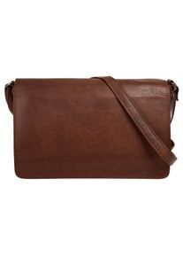 CLUTY Damen Umhängetasche, braun, Leder, vintage, Taschen, echt Leder