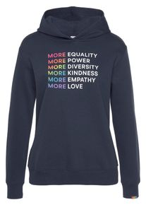 Lascana Damen Hoodie "Pride", Gr. 36, blau, angeraute Sweatware, Obermaterial: 60% Baumwolle, 40% Polyester, unifarben, casual, Sweatshirts, mit