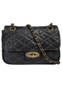 Samantha Look Damen Umhängetasche, schwarz, Leder, vintage, Taschen, echt Leder, Made in Italy