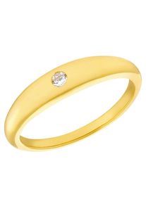 Amor Damen Fingerring "Classic", 54, Silber 925 (Sterlingsilber), 2mm, gold, Silber 925 (Sterlingsilber), Fingerringe, mit Zirkonia (synth.)