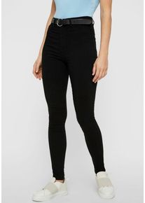 Pieces Damen Jeggings "HIGH SKIN", schwarz, modisch, Gr. XS, unifarben, Web, Obermaterial: 77% Viskose (LENZING), 20% Nylon, 3% Elasthan, Hosen