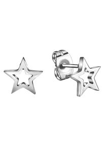 Firetti Damen Paar Ohrstecker "Schmuck Geschenk Ohrschmuck Stern", Edelstahl, silber, Edelstahl, Ohrringe