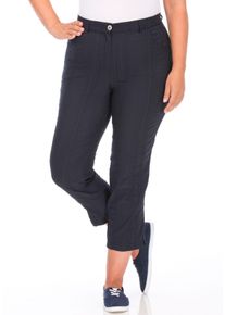 KjBRAND Damen 7/8-Hose "BEA 7/8", blau, casual, Gr. 42, Web, Obermaterial: 47% Baumwolle, 45% Polyester, 6% Viskose, 2% Elasthan, Hosen, bügelfrei