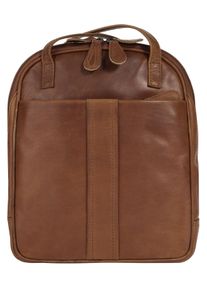 CLUTY Cityrucksack, braun, Rindsleder, Leder, Retro, casual, Rucksäcke, echt Leder