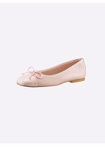 Heine Damen Ballerina, Gr. 39, rosa, Leder, Glattleder, Synthetik, modisch, Schuhe