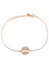 Adelia´s ADELIA ́S Damen Armband "Damen Armband Lebensbaum aus 925 Silber mit Zirkonia 20 cm", 20, gold, Armbänder