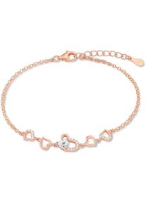 Amor Damen Armband "9261444, Herzen", Silber 925 (Sterlingsilber), rosa, Silber 925 (Sterlingsilber), Armbänder, mit Zirkonia (synth.)