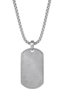 Firetti Herren Kette mit Anhänger "Schmuck Geschenk Edelstahl Halsschmuck Halskette Dog Tag Ice", Edelstahl, L: 65cm, silber, Edelstahl, Halsketten