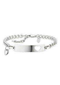 Kangaroos Damen Edelstahlarmband "Schmuck Geschenk, ID Armkette Panzerkette mit Herz", Edelstahl, silber, Edelstahl, Armbänder
