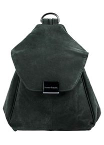 Bruno Banani Cityrucksack, grün, Rindsleder, Leder, unifarben, casual, Rucksäcke, echt Leder