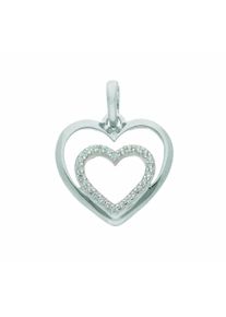 Adelia´s ADELIA ́S Damen Ketten-Anhänger "333 Weißgold Anhänger Herz", Gold, silber, Gold, Schmuckanhänger, mit Zirkonia Goldschmuck für Damen