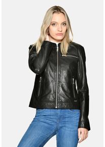 JCC Damen Lederjacke "31020360", schwarz, Gr. 44, Oberstoff: 100% Lammnappa-Leder / Futter. 100% Polyester / Ärmelfutter: 100% Polyester, Jacken
