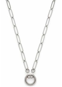 Leonardo Damen Charm-Kette "Halskette Moda Clip&Mix, 023344, 023345", 80, Edelstahl, L: 80cm B: 6mm, silber, Edelstahl, B:6mm, Halsketten