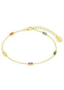 s.Oliver Damen Armband "Regenbogen, 2035508", Silber 925 (Sterlingsilber), gold, Silber 925 (Sterlingsilber), Armbänder, mit Zirkonia (synth.)