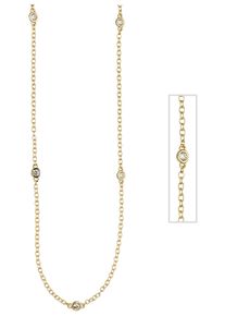 Jobo Damen Collier, Silber 925 (Sterlingsilber), L: 47cm, gold, Silber 925 (Sterlingsilber), Halsketten, 925 Silber vergoldet mit Zirkonia 47 cm