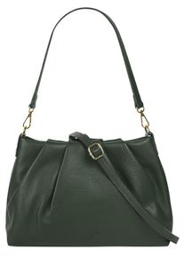 Samantha Look Damen Umhängetasche, grün, Leder, unifarben, leicht glänzend, Taschen, echt Leder, Made in Italy